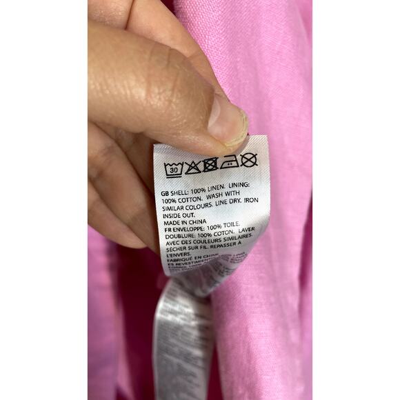 NA-KD ART Oversized Linen Blazer Pink Unisex Editorial Statement Jacket - Picture 7 of 9